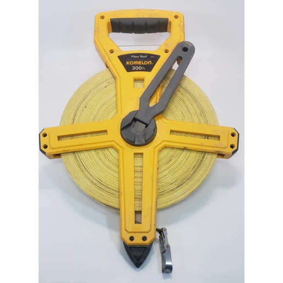 Komelon Tape Measure Open Reel Fiberglass 300 Ft with Versatile Hook Marking Sta - Picture 1 of 4